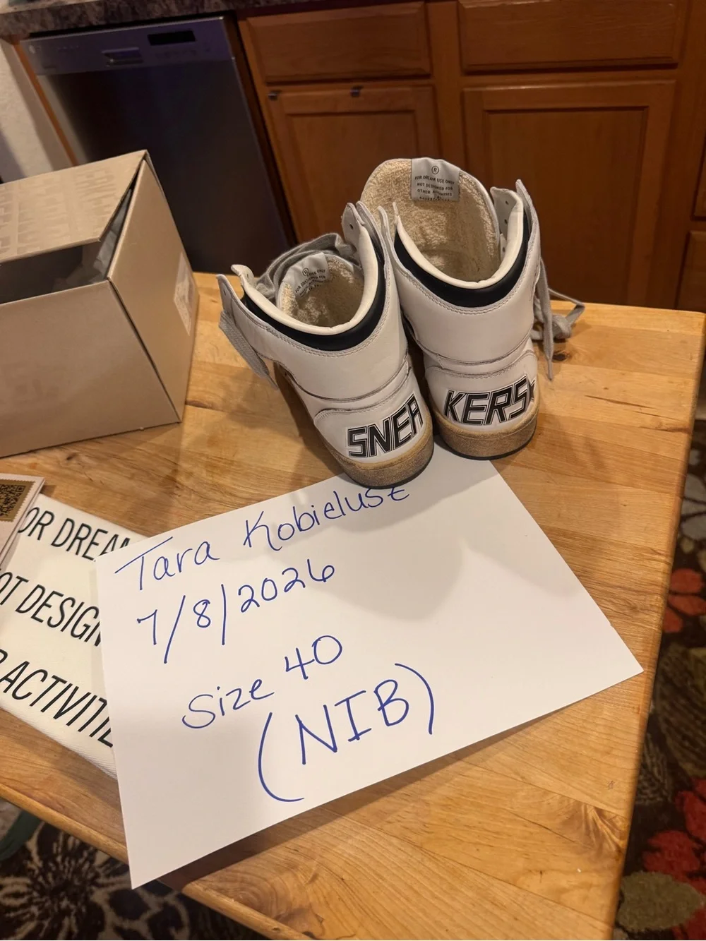 Golden Goose White High-Top Sneakers with Black Star